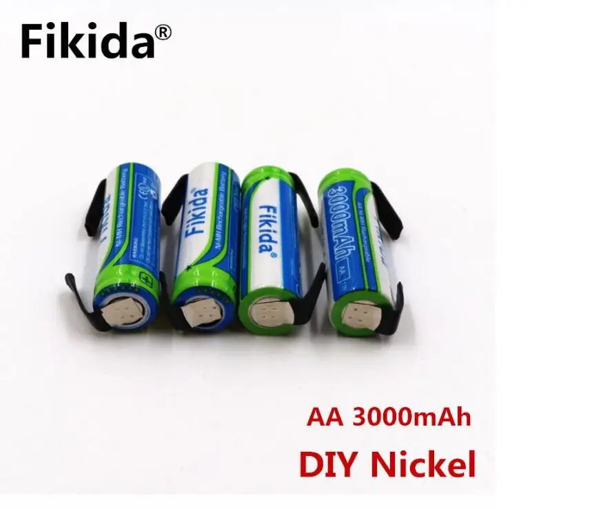 Fikida batera AA Ni-MH 3000 mAh 1,2 V AA batera recargable 2A Bateria O control remoto/el ctrico+ DIY nquel