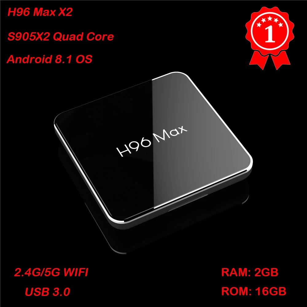 Лидер продаж H96 Max X2 Android 8 1 Smart ТВ Box Amlogic S905X2 4 ядра 2 GB 16 USB 3 0 4G и 5 ГГц Wi-Fi Bluetooth K