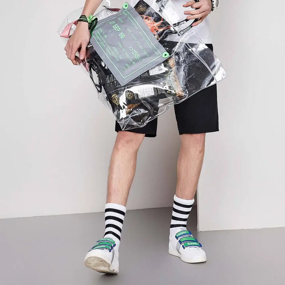 

Mark Fairwhale 2019 New Summer Men Business Casual Streetwear Off White Straight Over Knees Solid Short Pants Men 718222052034
