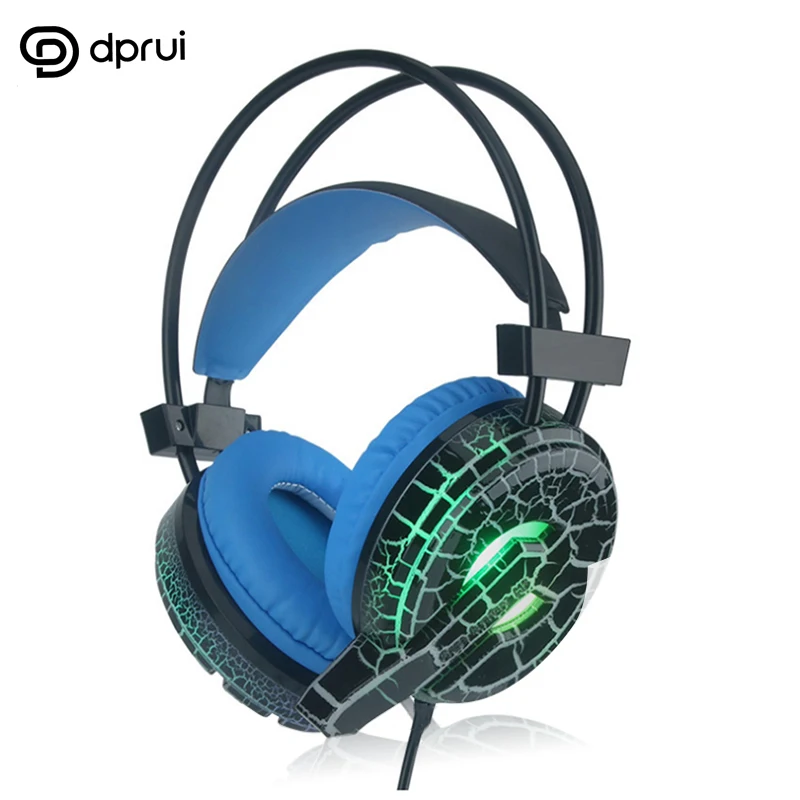 

Dprui Hot Snake Skin Print Gaming Headset For Pc Phone 3.5Mm Glow Noise Canceling Headphone With Microphone Gaming Headphones