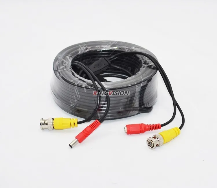 Good Quality 15M WIRE Video Power Cables Camera extend Wires for CCTV DVR Surveillance System with BNC DC Connectors Extension