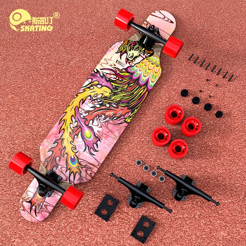

Factory direct long board skateboard adolescent girls adult beginners four professional road skateboard
