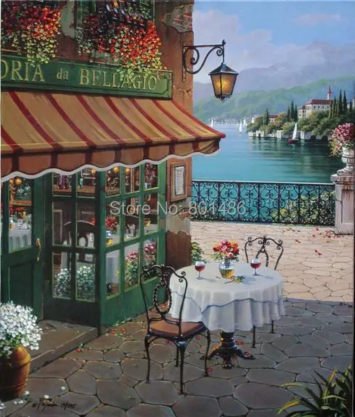Уличное кафе рисунок