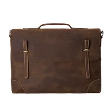 ROCKCOW Crazy Horse Leather Briefcase, Messenger Bag, Laptop Bag, Business Men’s Bag 0341