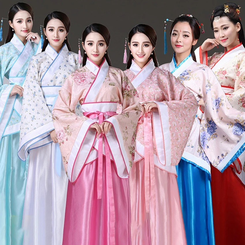 165-180High Quality Hanfu Emboridery Traditional Chinese Style Dance Costumes Qing Dynasty Dramaturgic Dress for Women Peri Robe