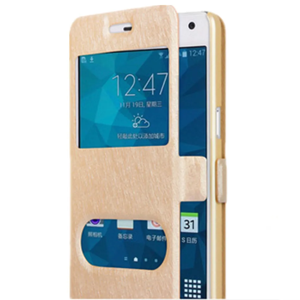 

Luxury Slim window Flip Leather Wallet Card Mobile Phone Stand Leather Case Non-slip Phone Cover for Samsung Galaxy A3 2017 #Y15
