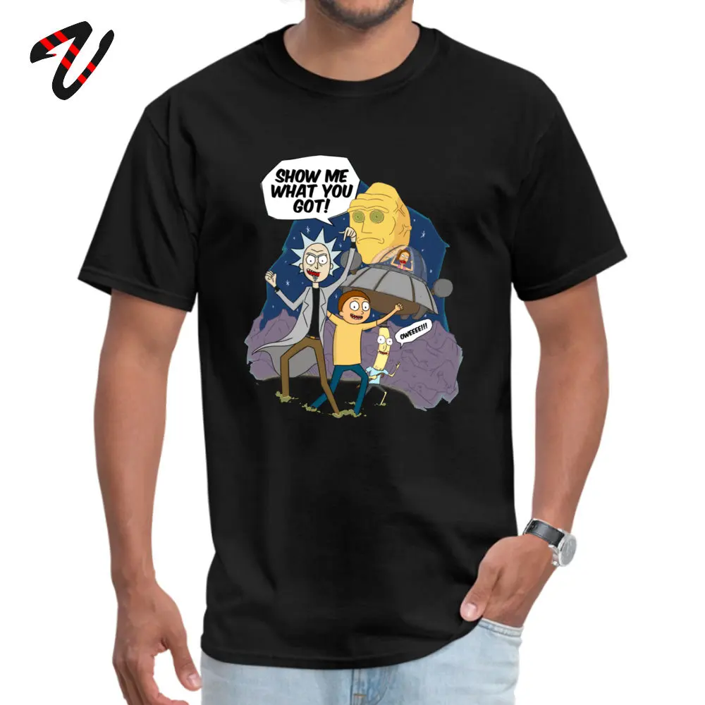 cosie Top T-shirts for Men Normal Summer Tops & Tees Short Sleeve 2019 Normal Clothing Shirt Crew Neck 100% Cotton Show me what you got -27863 black