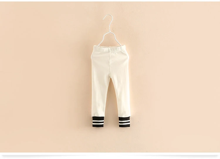 Леггинсы для девочек детские штаны г. Детские леггинсы осенние хлопковые брюки обтягивающие брюки в полоску в стиле пэчворк Enfant От 2 до 10 лет - Цвет: Белый