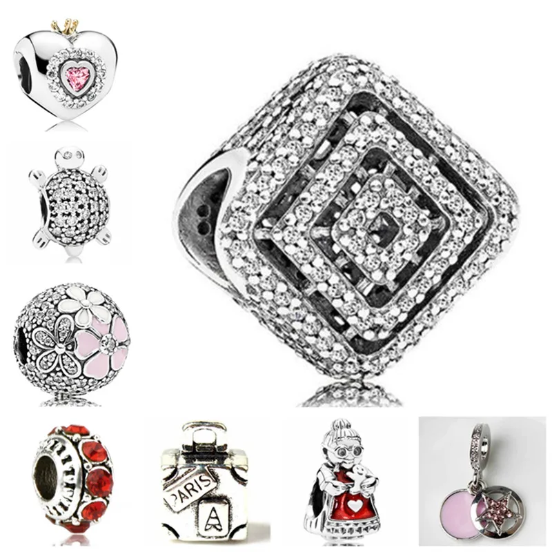 

Small Statement Love Heart House Star Cross Grandma Charm Beads Fit Pandora Bangles Necklaces for Women Making Jewelry Berloque