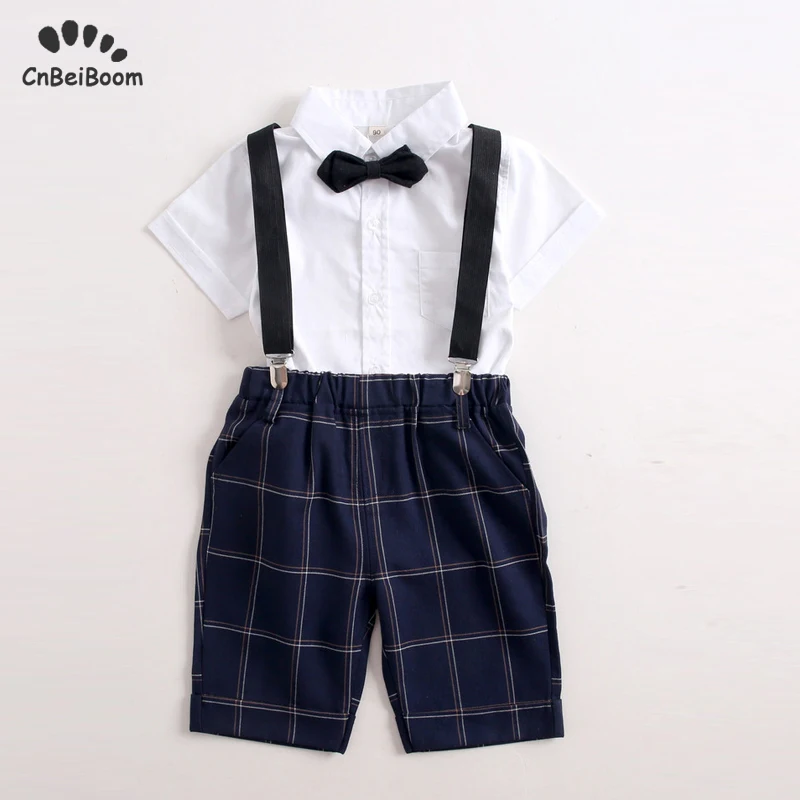 Boys clothing set Summer Kids Children's Sets School Uniform Performance Student Shirt+ Shorts for wedding clothes sets