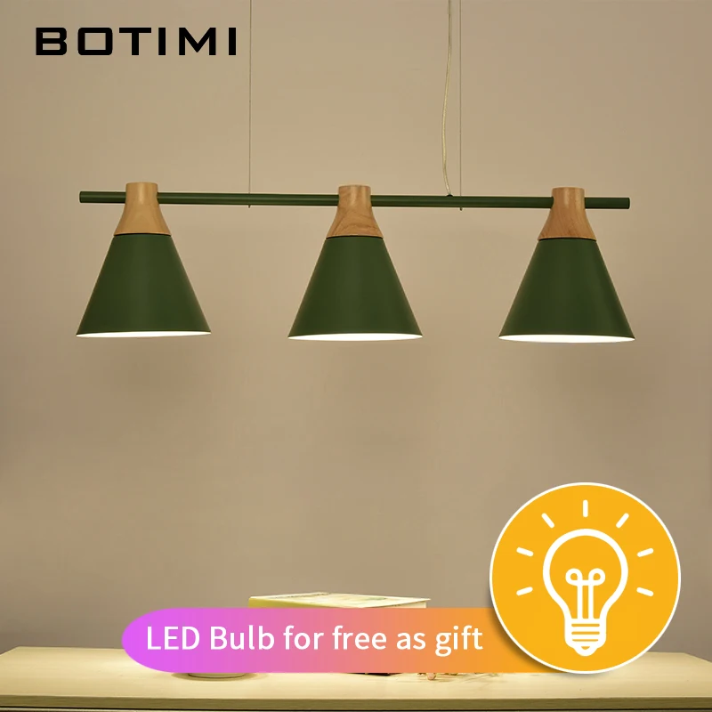  Nordic New Design Pendant Lights Wooden Hanging Light For Dining Table Colorful Bar Lamp Indoor LED - 32833789587