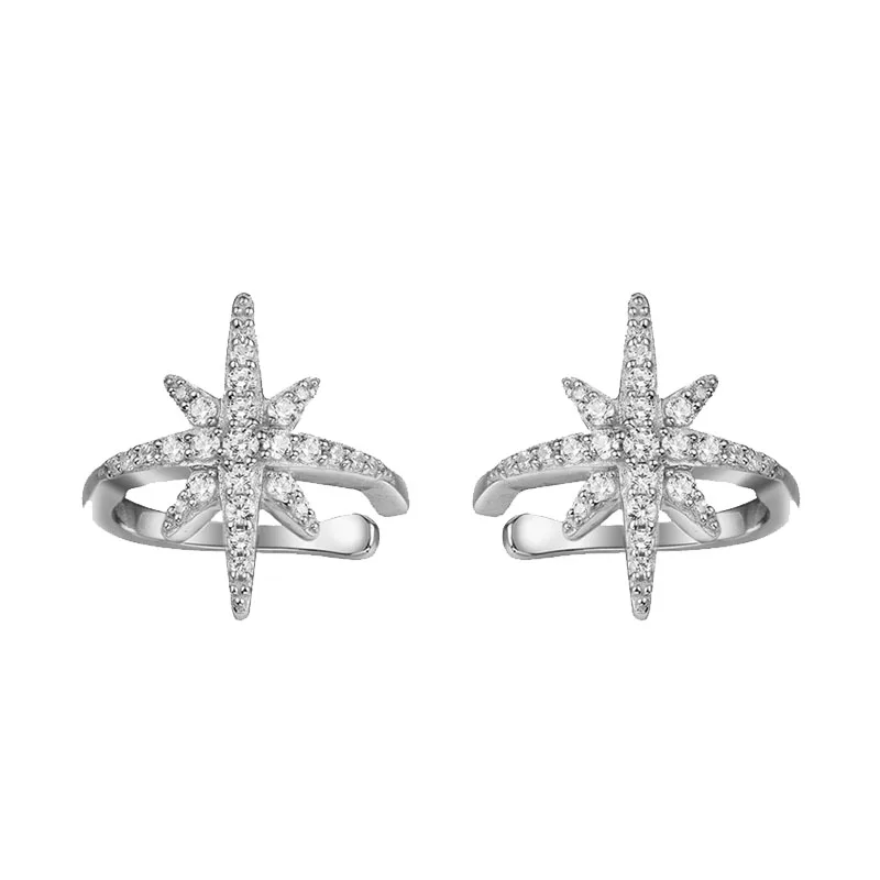 Серьги клипсы женские маленькие с фианитом на хрящевую ткань|clip earrings|ear cuff earringsear |