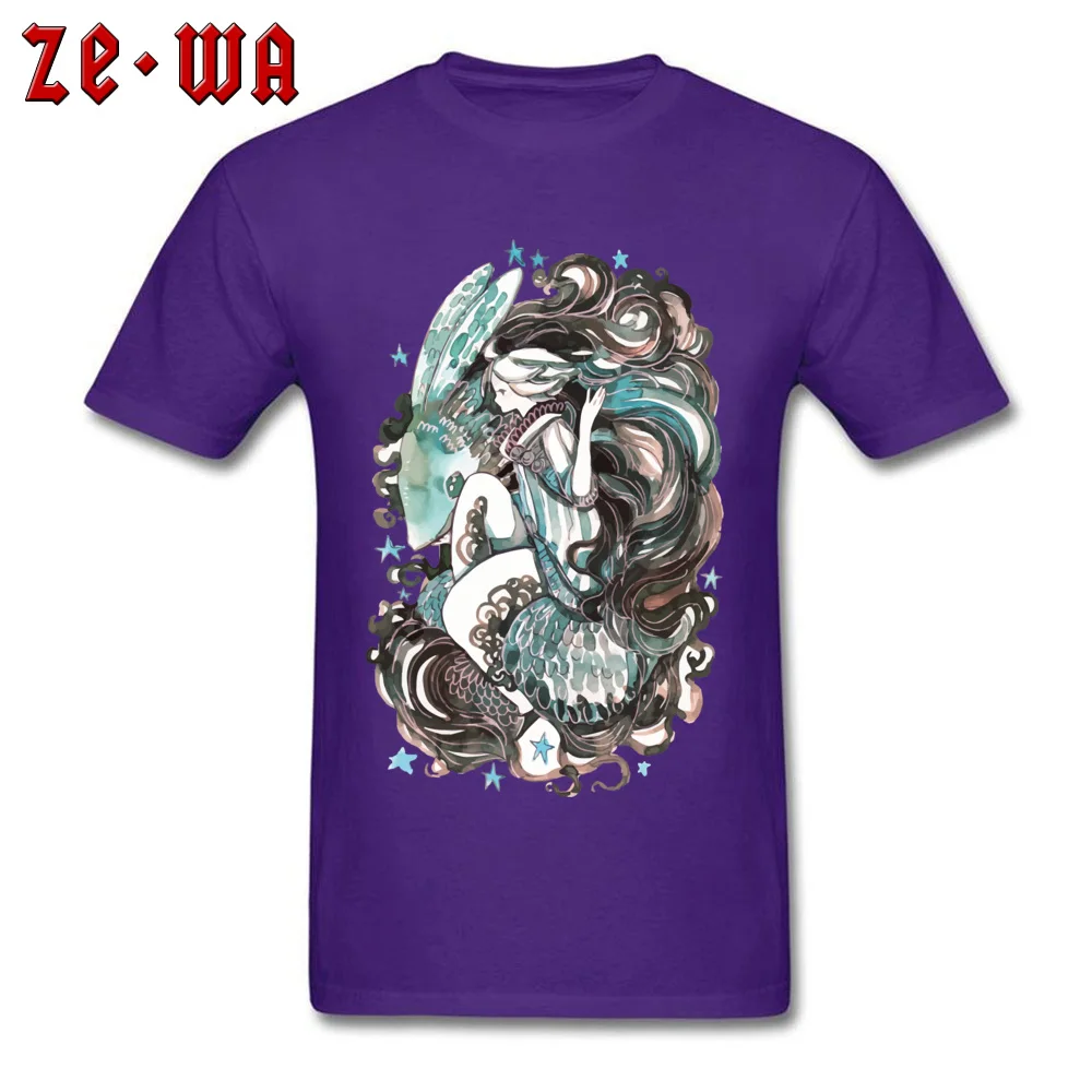 Summer fly fish and girl Gift Short Sleeve Summer T Shirt Rife Round Neck Pure Cotton Tees Man Top T-shirts Drop Shipping fly fish and girl purple
