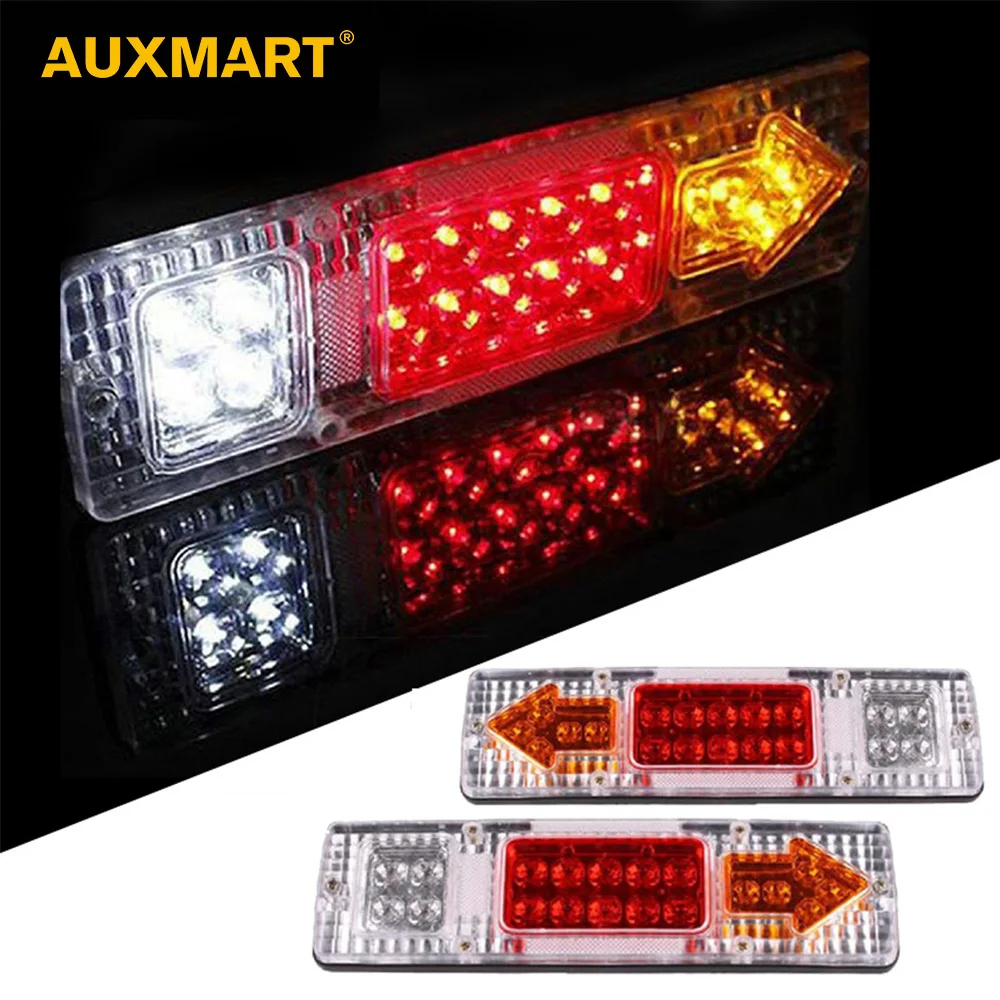 Auxmart 12V Красный/прозрачный/янтарный 19 LED задние фонари автомобильный Грузовик