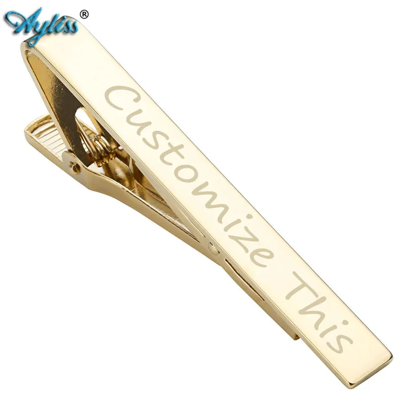 

Ayliss New Listing 1 pc Personalized Customize Engraved Stainless Steel Mens Mirror Tie Bar Clip For Father's Day Gift Wedding