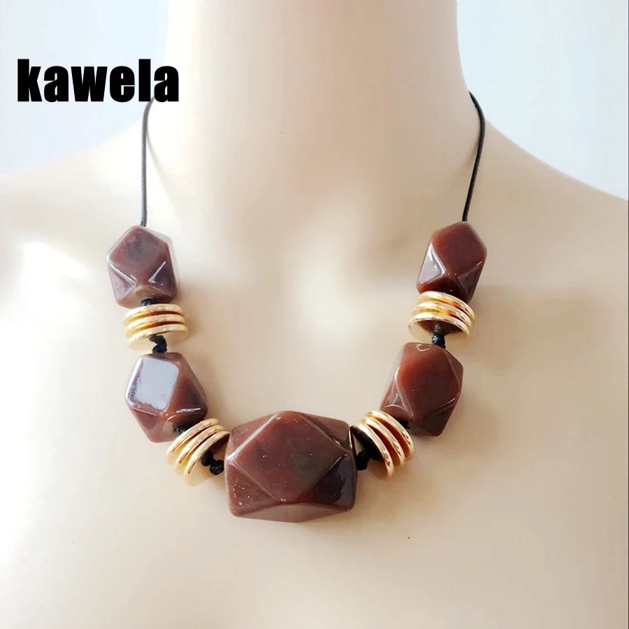 

Free Shipping New Sweet Design Brown Statement Collar Geometric Resin Collar Necklace