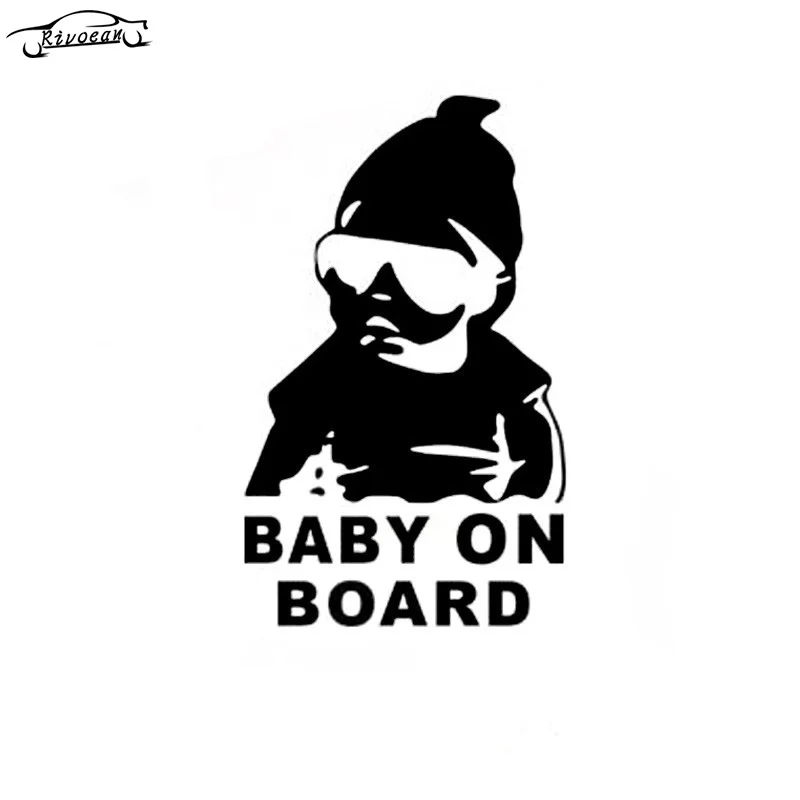 

15*9cm BABY ON BOARD Car Styling Cool Rear Window Glass Sticker Reflective Sunglass Child Warning Decal Auto Accessories