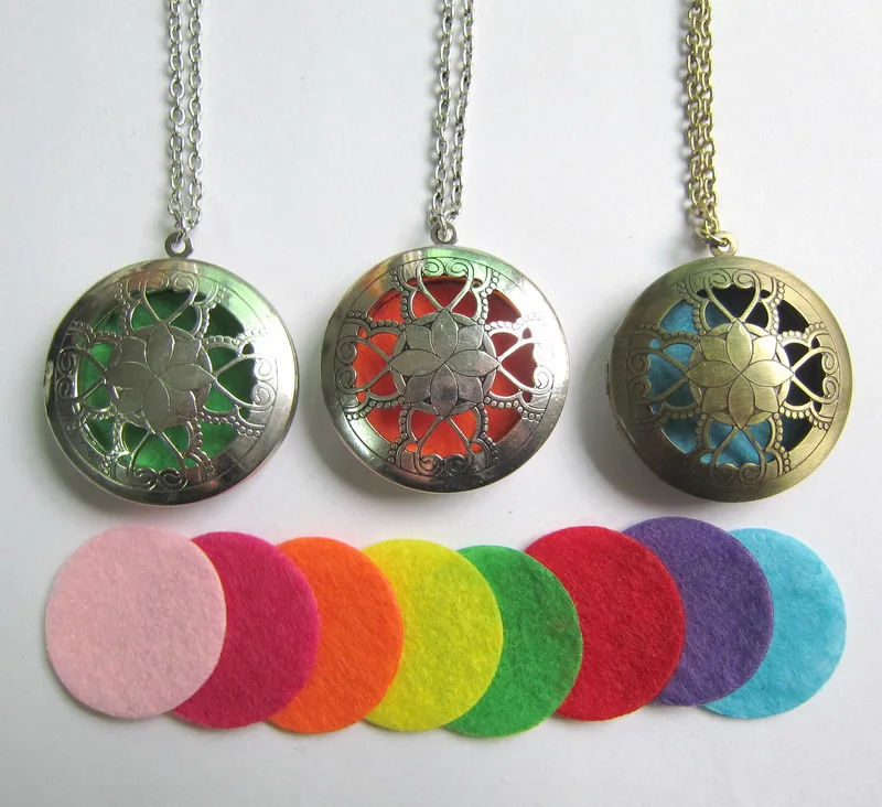 Openable aromatherapy essential oil diffuser Pendant necklace1pc