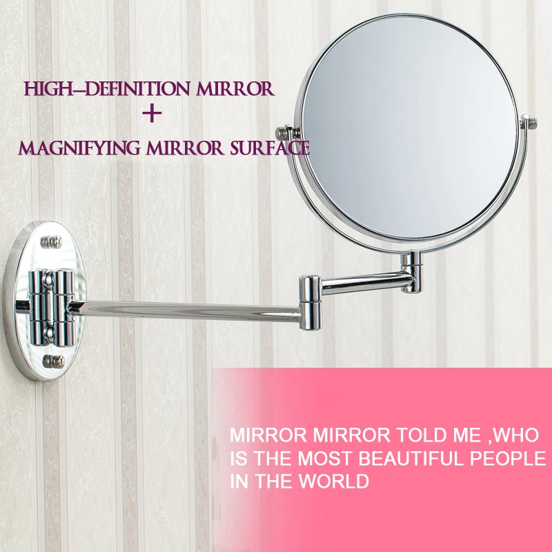 

make up mirror 8 Inch Cosmetic Mirror Silver Wall-Mounted Magnifying Mirror specchio spiegel makeup for Bathroom mirror MC-212