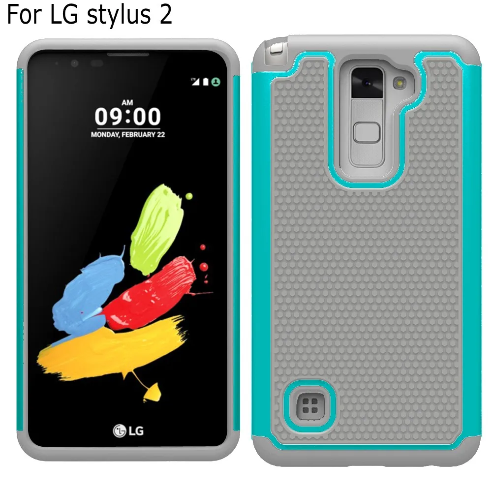 

Case for LG Stylus 2 Cover Armor Shockproof Football Grain Plastic Silicon Cover for LG Stylus 2 LS775 F720 Stylo 2 K520 Case