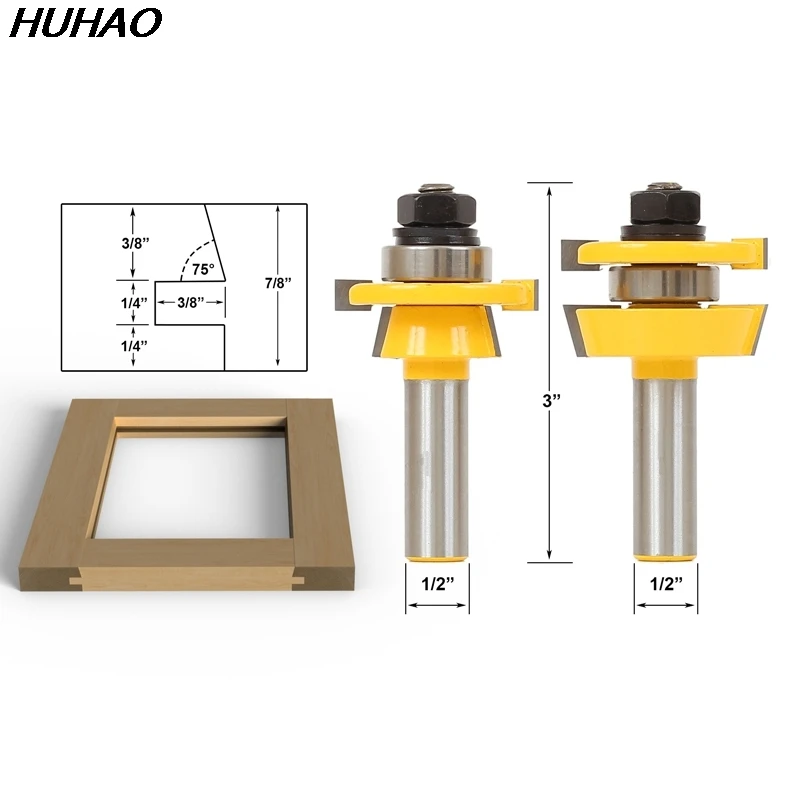 

2pcs/lot Rail & Stile Router Bit Set - Shaker 2 Pc. 1/2" Shank shaker profile Shimming Instructions