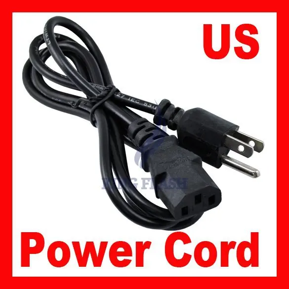 US Style Universal 3 Prong Power Cord AC Power Cord Cable for Desktop