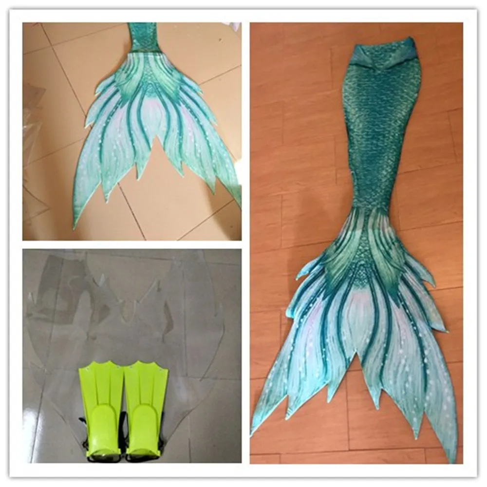 

NEW Girls Mermaid Tail Swimming Costume With Monofin Adult Swimmable 3 Piece Cosplay Costume Children Mermaid Tails for Swimming
