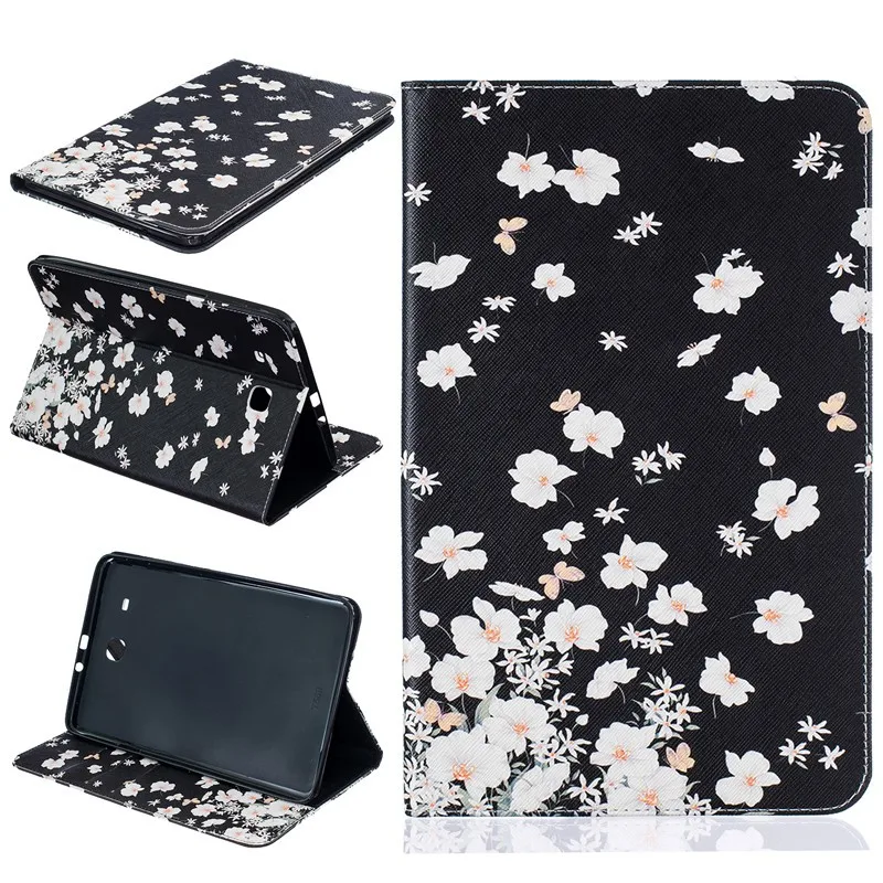 For Samsung Galaxy Tab E 9.6 Case SM-T560 T561 Butterfly Flower Bear Pig Cartoon Wallet  PU Leather Back Silicon Tablet Cover (17)