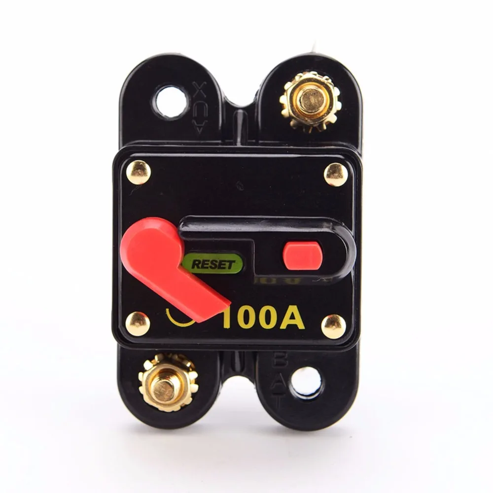 

Dual Battery Manual Reset Switch Circuit Breaker 12v 24v 100A Car Circuit interrupter breaker Switch