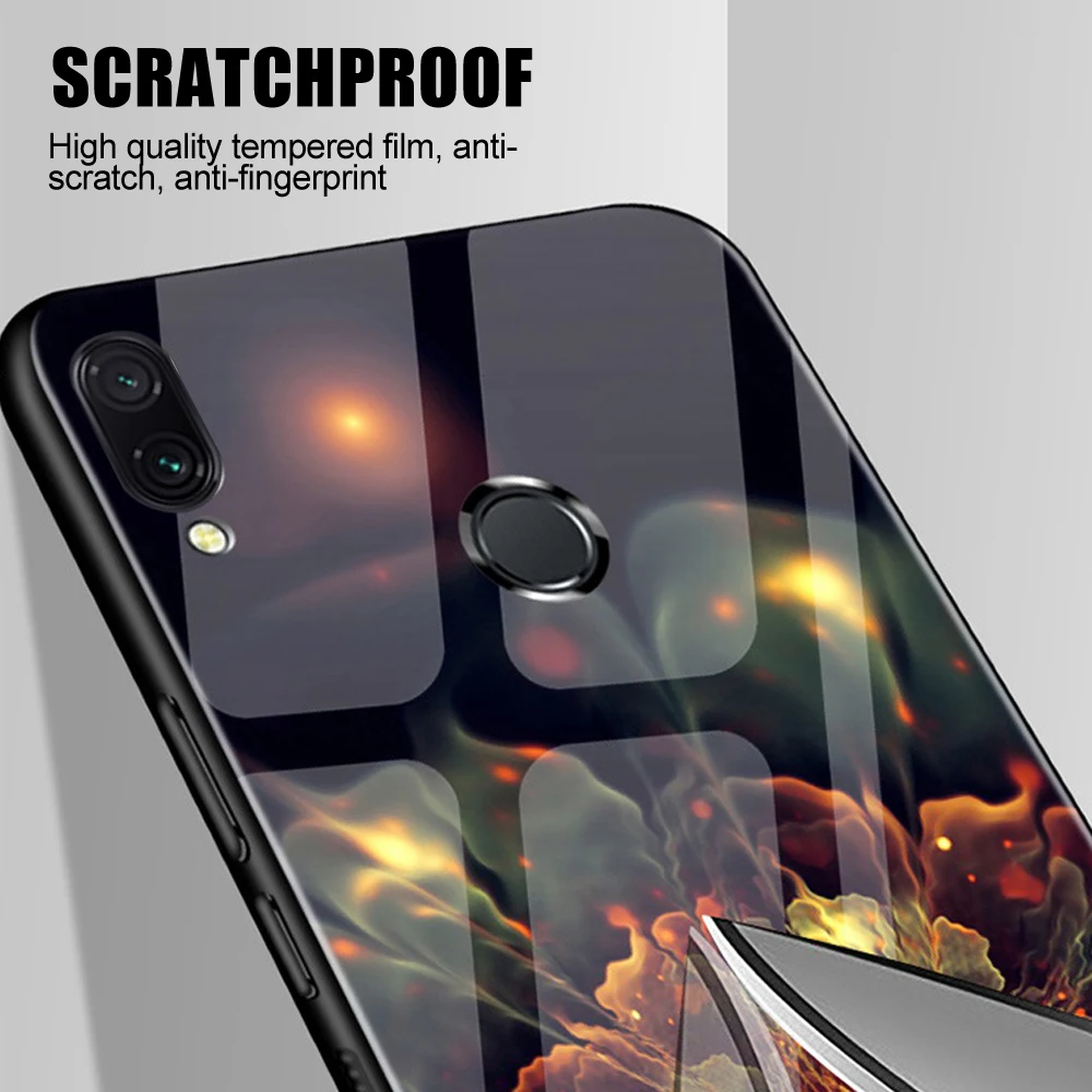 Чехол для Xiaomi Redmi Note 7 закаленное стекло роскошная броня Противоударная задняя