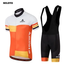 MILOTO команда мужская Велоспорт Джерси Набор велосипедистов велосипед открытый короткий рукав Джерси нагрудник плотные шорты S-4XL