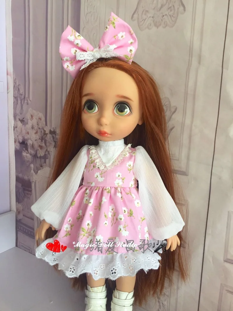 

[DY180] 2018 New Free Shipping 16" Princess Doll Clothes # Pink and White Flower Dress Set fit for 16 " Fashin Doll for Retail