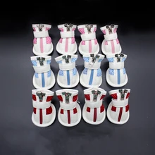 HE Pet тканевые Модные дышащие Нескользящие полосатые сетчатые спортивные S-XXL на молнии для собак 4 шт./набор кроссовки товары для животных