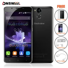 Blackview p2 smartphone 4 gb ram 64 gb rom android 6.0 zelle telefon MT6750T Octa-core 5,5 zoll FHD 6000 mAh 13MP + 8MP Mobil telefon