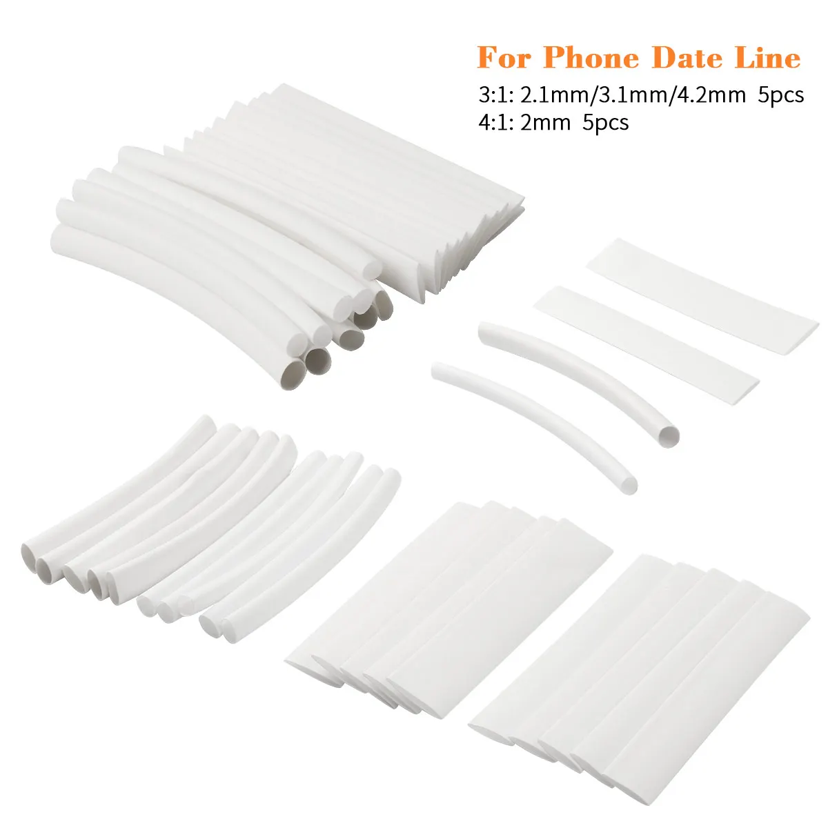 20pcs 100mm 3//4:1 Heat Shrink Tubing Wire For iPhone//Android Data Cable Set #