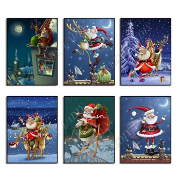 

Diamond Embroidery Cartoon Santa Clause DIY Diamond Painting Full Square / Round Drill Resin Diamond Mosaic Art Home Decoration
