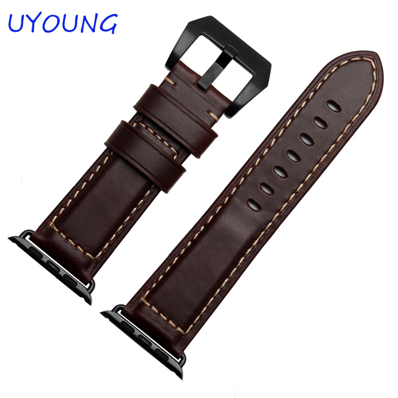 Prix pour Haute qualité brun couleur bracelet en cuir 38/42 MM bande pour iwatch avec adaptateur Prix pour Haute qualité brun couleur bracelet en cuir 38/42 MM bande pour iwatch avec adaptateur