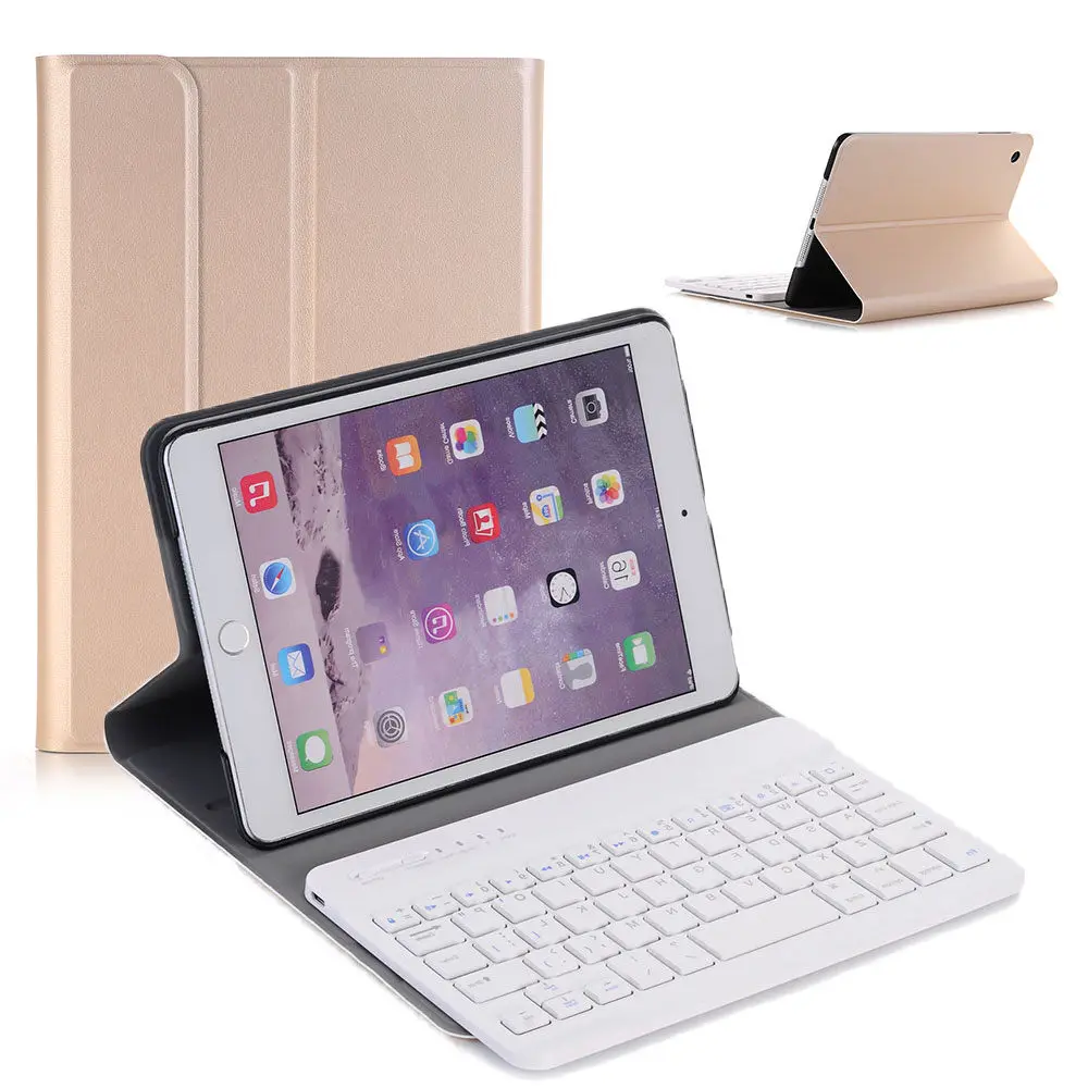 

Eagwell Detachable Wireless Bluetooth Keyboard + PU Leather Case For iPad Mini 1/2/3 Ultra thin PC+ABS Bluetooth Keyboard Cover