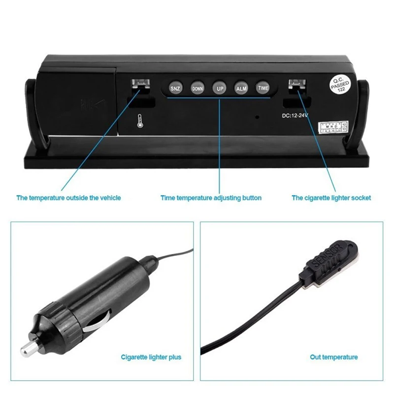 New 3in1 LCD Digital Auto Car Voltage Temperature Thermometer Meter Monitor Clock Alarm Car accessories New 3in1 LCD Digital Auto Car Voltage Temperature Thermometer Meter Monitor Clock Alarm Car accessories