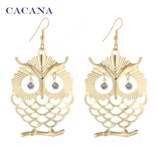 CACANA Earrings Dangle Long Earrings For Women Beautiful Owl With Shining Eye Bijouterie Hot Sale No