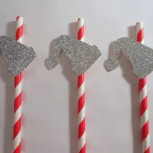 На заказ золотой блеск милый маленький кролик бумажные соломинки Свадебные Baby Shower День Рождения Вечеринка размешиватели напитков/декоративные соломинки