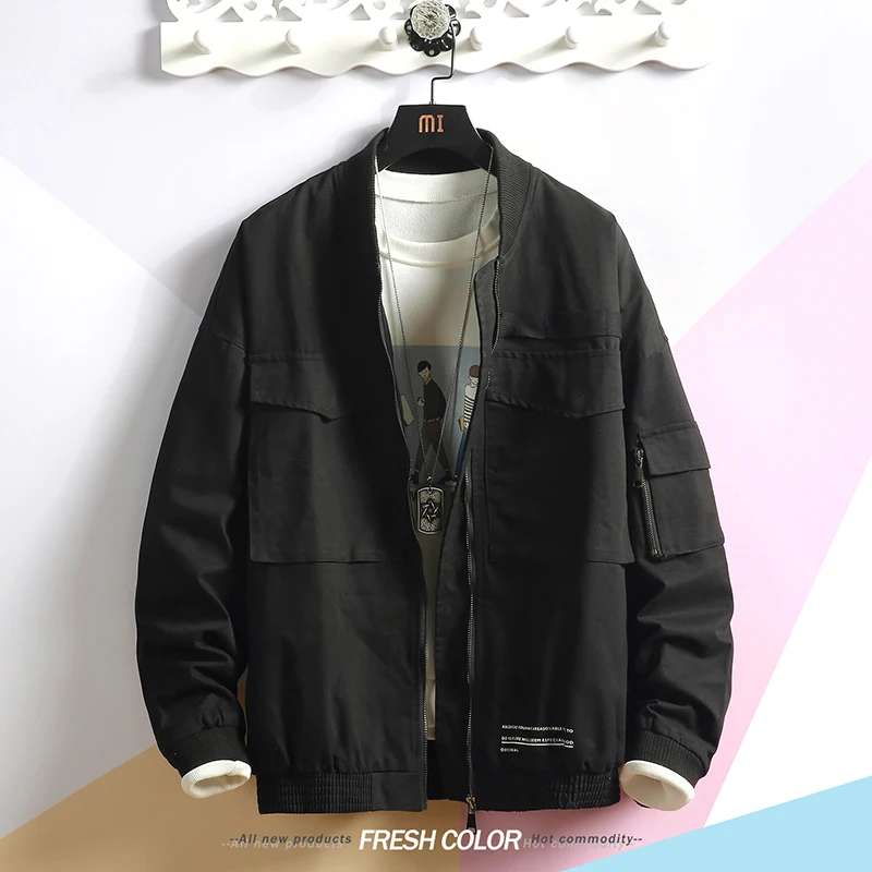 Spring Bomber Jacket Men Big Pockets Cotton Casual Streetwear Mens Jacket Coat Military Fashion Windbreaker Male Coats Spring Bomber Jacket Men Big Pockets Cotton Casual Streetwear Mens Jacket Coat Military Fashion Windbreaker Male Coats