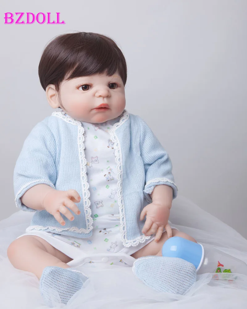 Полноразмерная силиконовая кукла реборн BZDOLL 55 см игрушки реалистичный игровой