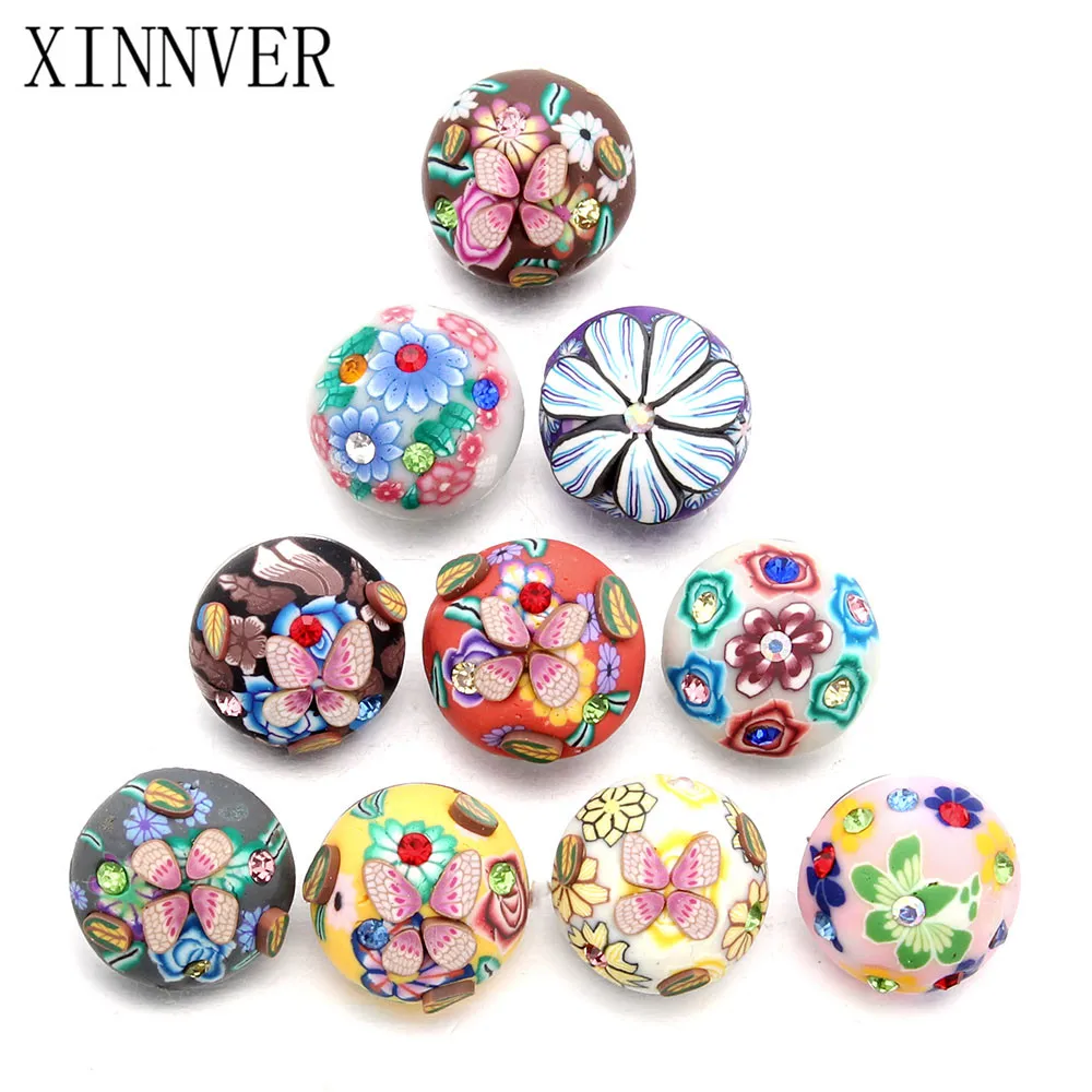 

10pcs/lot Wholesale Random Mix 18mm Snap Button Bracelet&Bangles Charm Clay Snap Button Bracelet For Women Snap Button Jewelry
