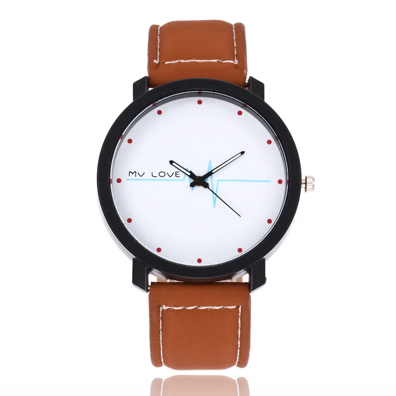 Модные парные повседневные часы MINHIN, Персонализированные бархатные наручные часы с сердцебиением, кварцевые часы для студентов - Цвет: 3785