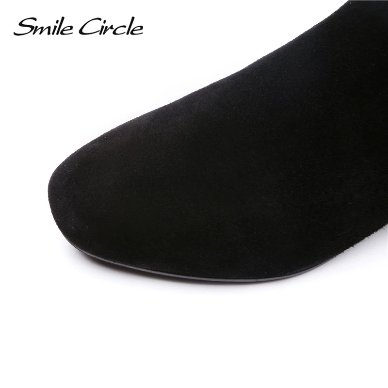 Dames Suède Pour De Bottes Hiver À Qualité Bottines Noir Cercle Talons Décoration Haute Sourire Peluche Vache Chaussures Métal Femmes En Chaud Courtes Les 67yvbYfg
