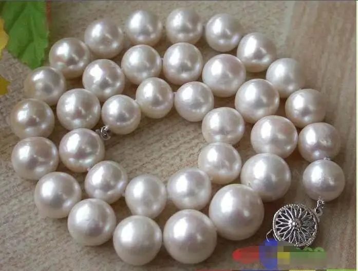 

Free shipping hot sale Women Bridal Wedding Jewelry >>HUGE 17" 15MM WHITE ROUND FRESHWATER PEARL NECKLACE WG585