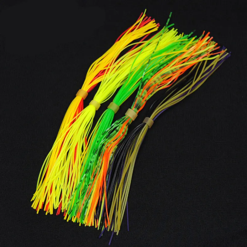 

15 Bundles Assorted Color Silicone Skirts for Spinnerbait Buzzbait Rubber Jig Lures Squid Skirts Fly Tying Material Line foot