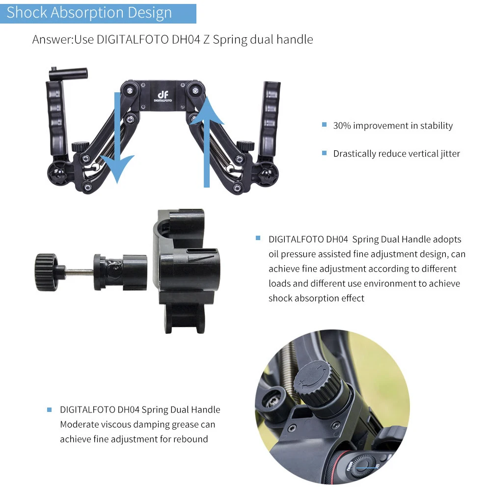DF DIGITALFOTO DH04 алюминиевый сплав с АБС двойной ручкой для DJI Ronin S Zhiyun серии Feiyu серии Moza Gimbal аксессуар