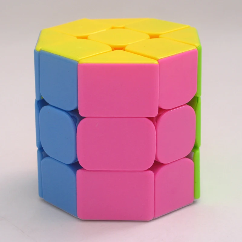 QIYI восьмиугольник в форме цилиндра или Куба Stickerless Cube Скорость Твист Головоломка Развивающие игрушки Cubo Magico игрушки для детей